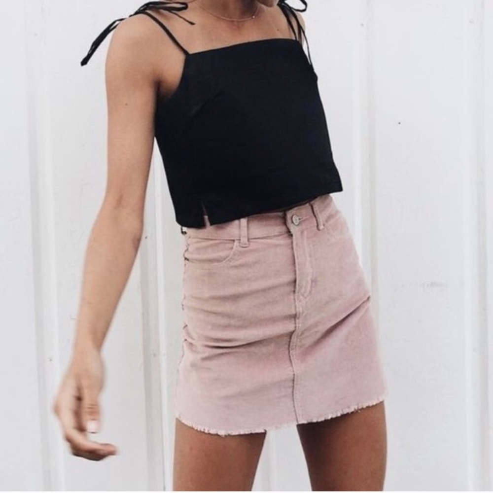 Pink corduroy skirt